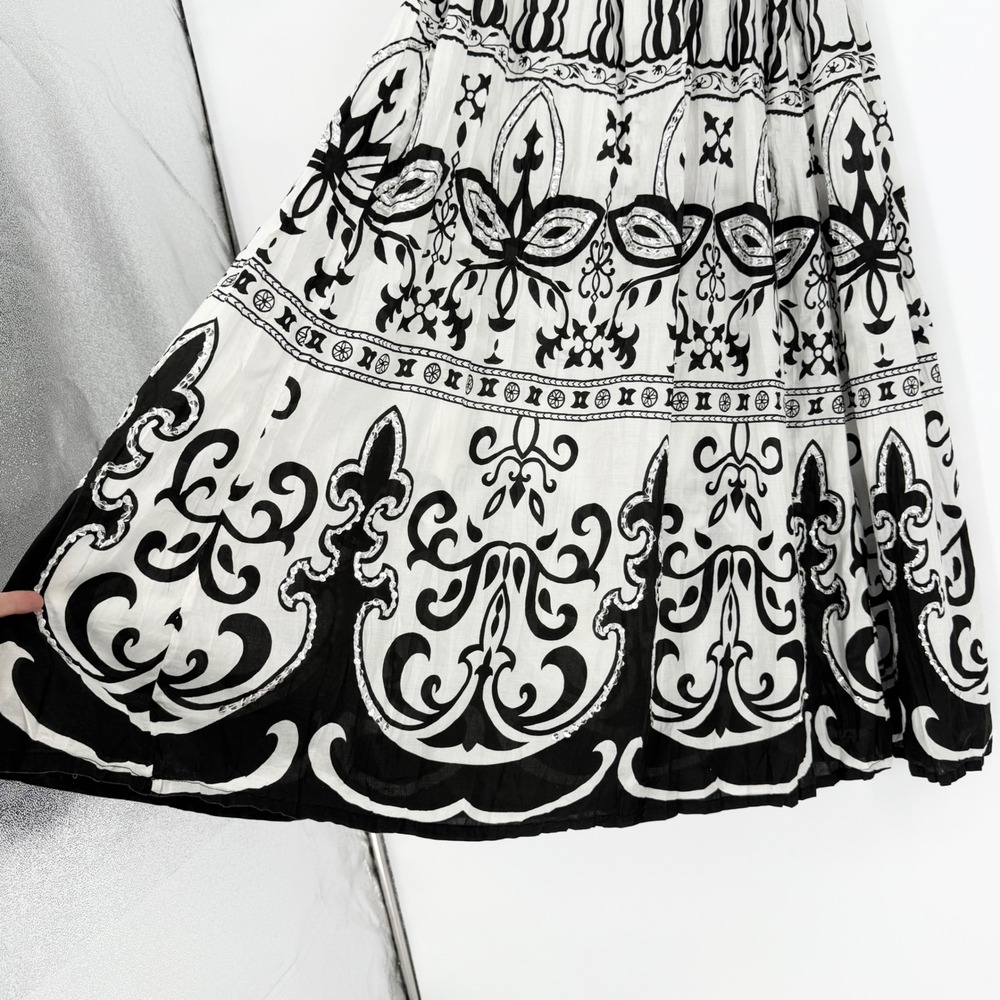 NWT Deadstock Vintage Southwest Canyon 100% Cotton Sequined Boho Broom Skirt L - Picture 4 of 10